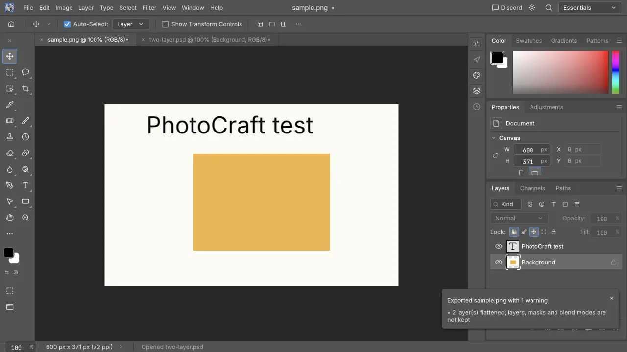 The cropped Background becomes visibly brighter after a direct Brightness Contrast adjustment