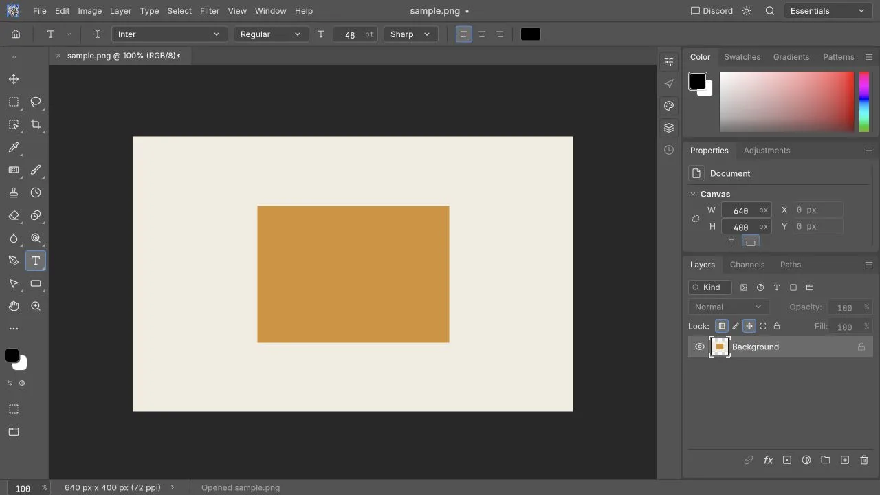 Undo removes the recently created text from the PNG canvas